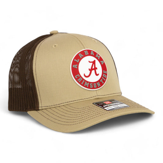 Alabama Crimson Tide 3D Snapback Trucker Hat- Tan/ Coffee