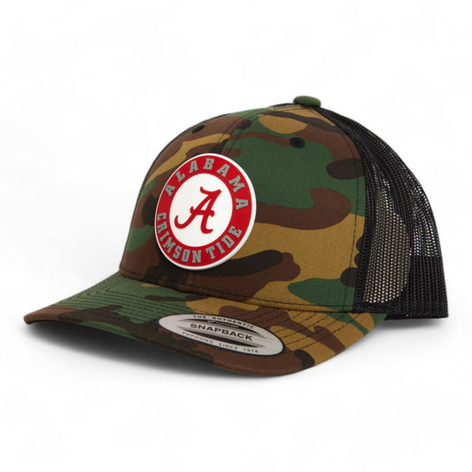 Alabama Crimson Tide 3D YP Snapback Trucker Hat- Army Camo/ Black