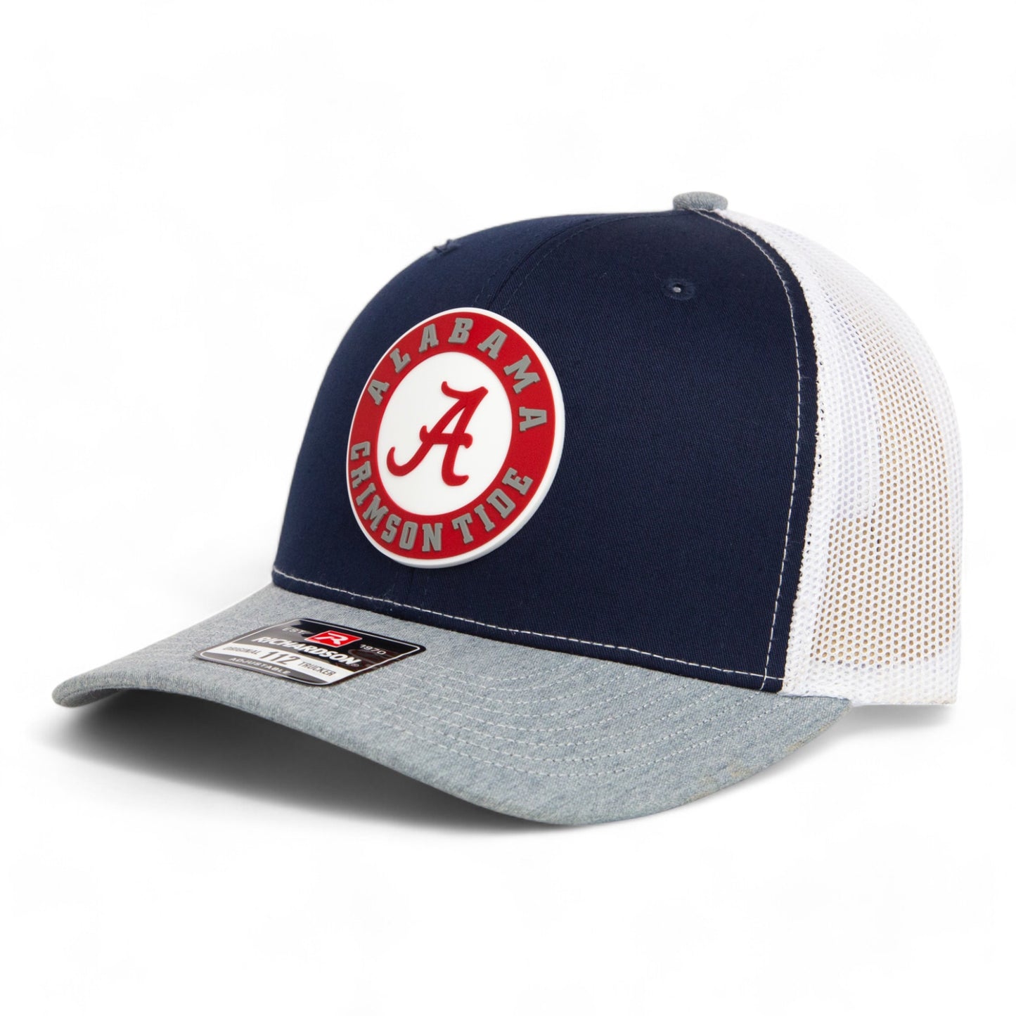 Alabama Crimson Tide 3D Snapback Trucker Hat- Navy/ White/ Heather Grey