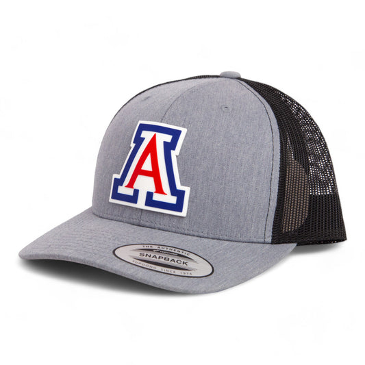 Arizona Wildcats 3D YP Snapback Trucker Hat- Heather Grey/ Black