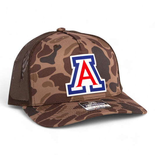 Arizona Wildcats 3D Snapback Trucker Hat- Bark Duck Camo/ Brown