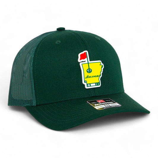 Arkansas Masters Golf 3D Snapback Trucker Hat- Dark Green/ White