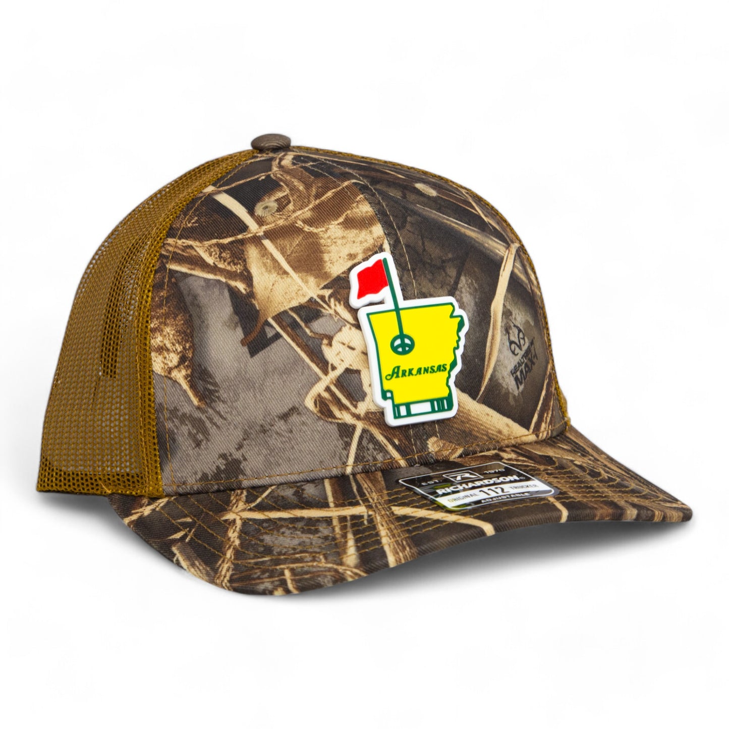 Arkansas Masters Golf 3D Snapback Trucker Hat- Realtree Max 7/ Buck