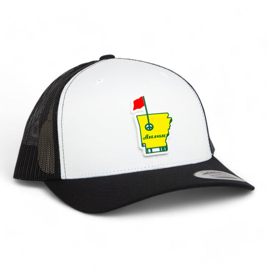 Arkansas Masters Golf 3D YP Snapback Trucker Hat- White/ Black