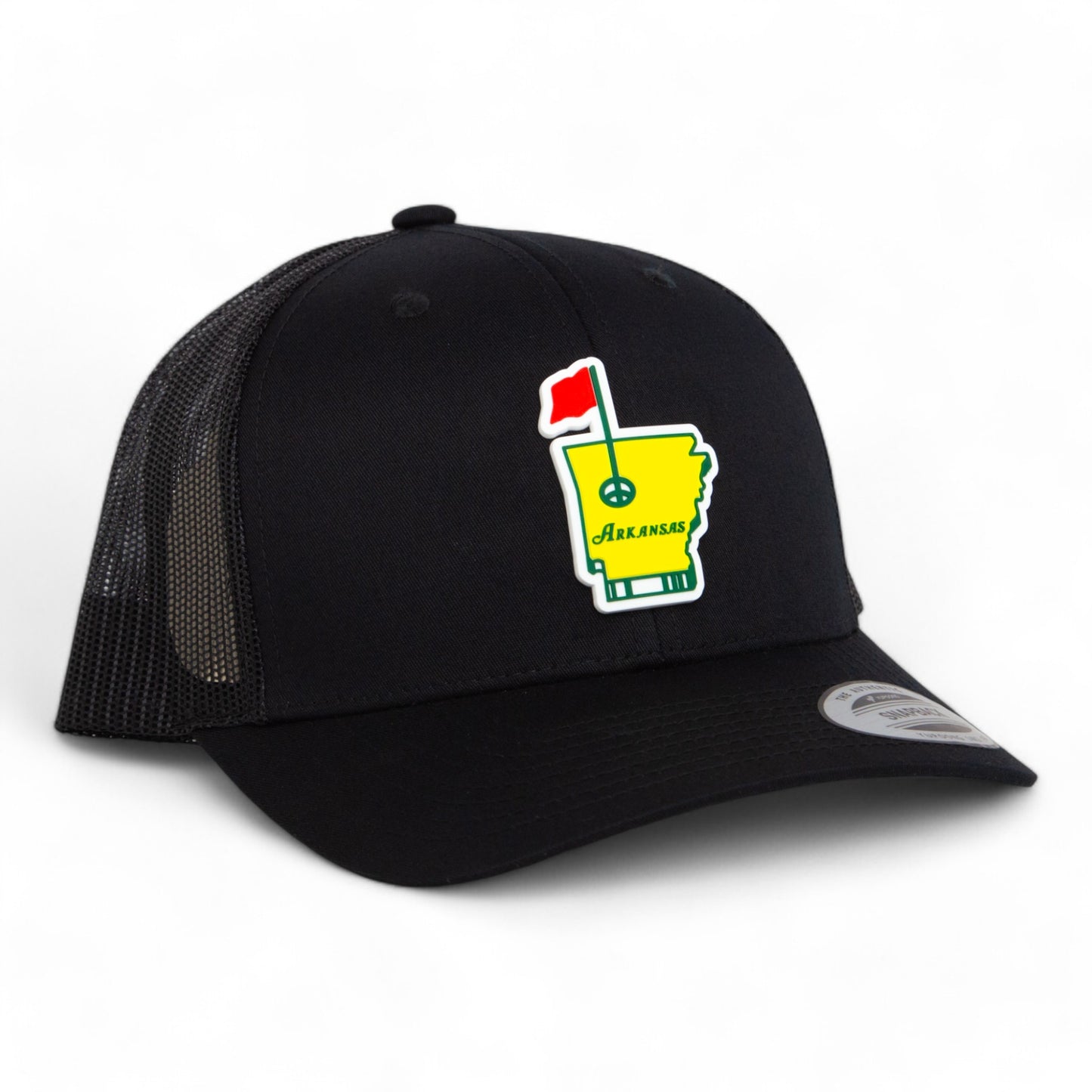 Arkansas Masters Golf 3D YP Snapback Trucker Hat- Black