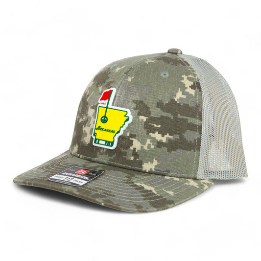 Arkansas Masters Golf 3D Snapback Trucker Hat- Military Digital Camo