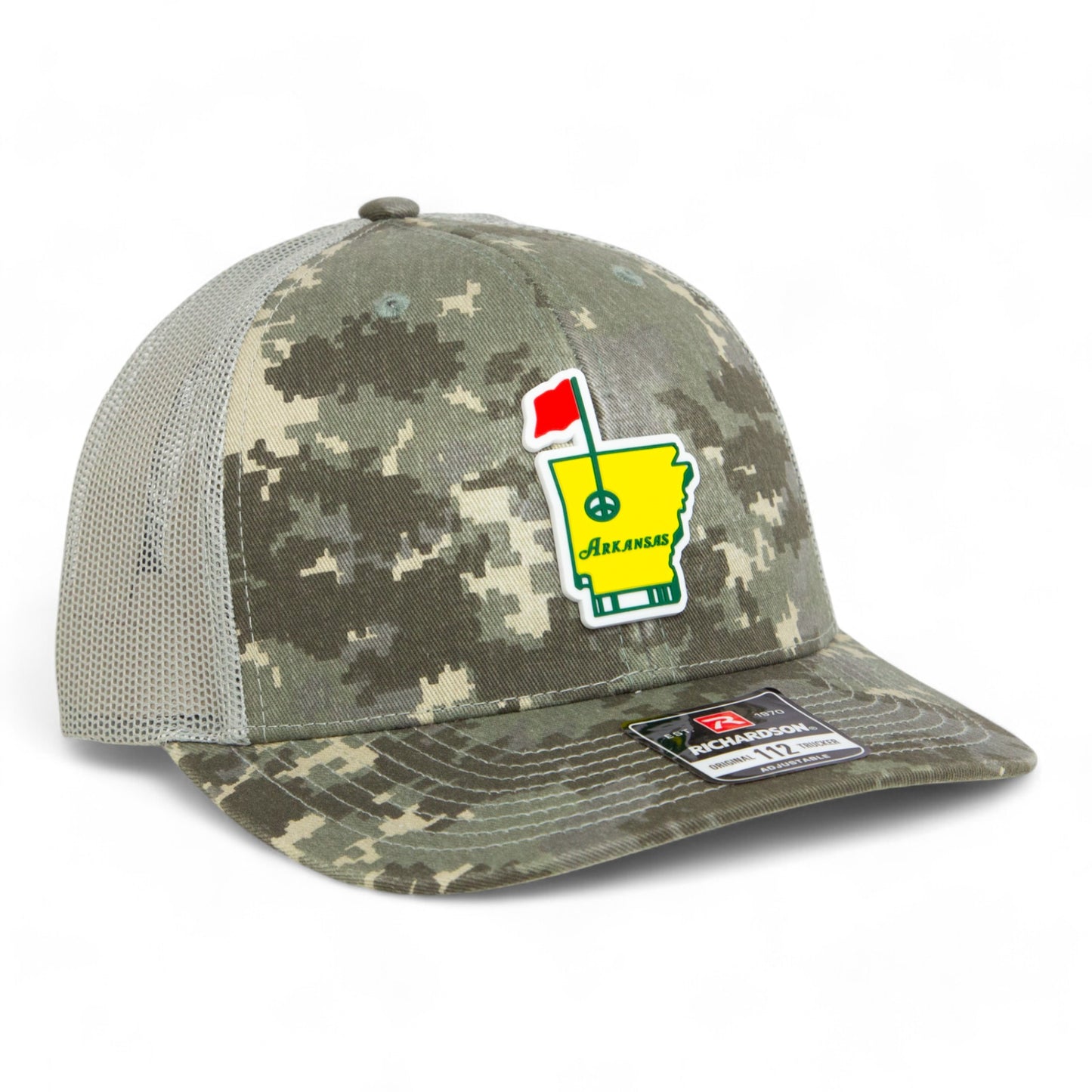 Arkansas Masters Golf 3D Snapback Trucker Hat- Military Digital Camo