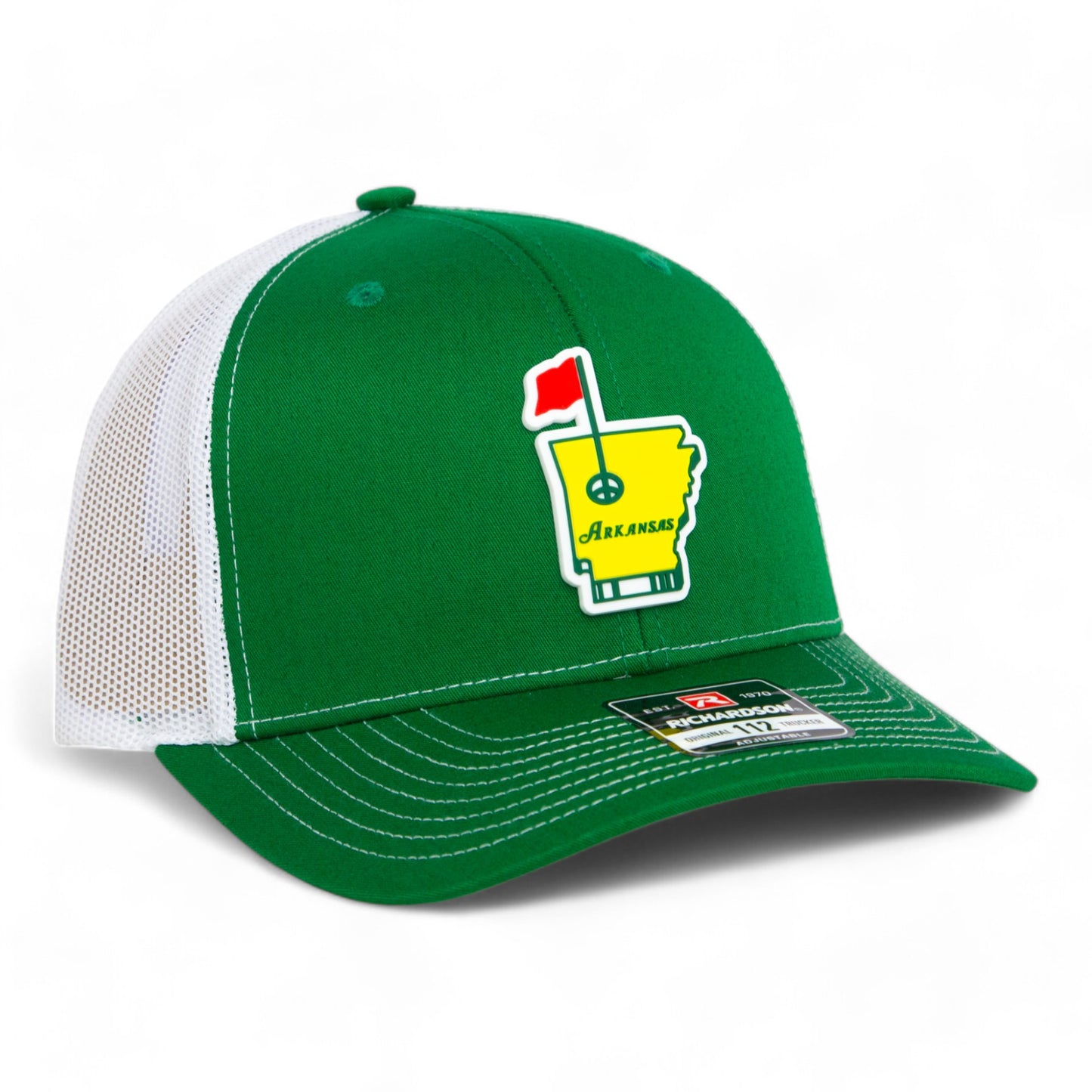 Arkansas Masters Golf 3D Snapback Trucker Hat- Kelly Green/ White