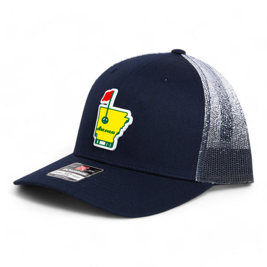 Arkansas Masters Golf 3D Snapback Trucker Hat- Navy/ Fade