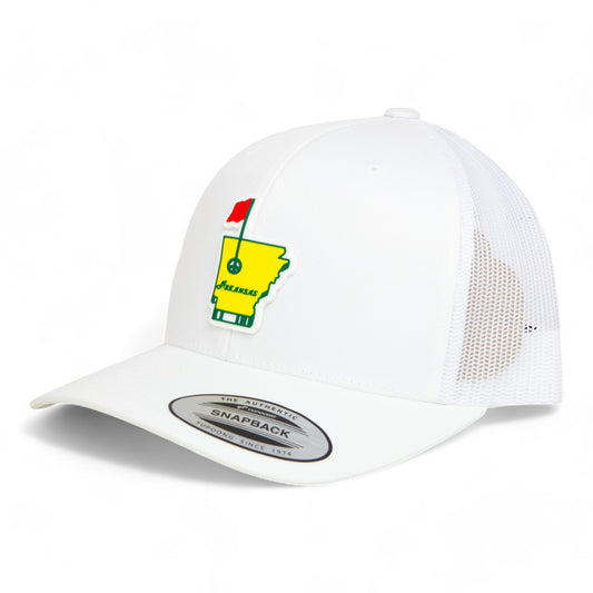 Arkansas Masters Golf 3D YP Snapback Trucker Hat- White