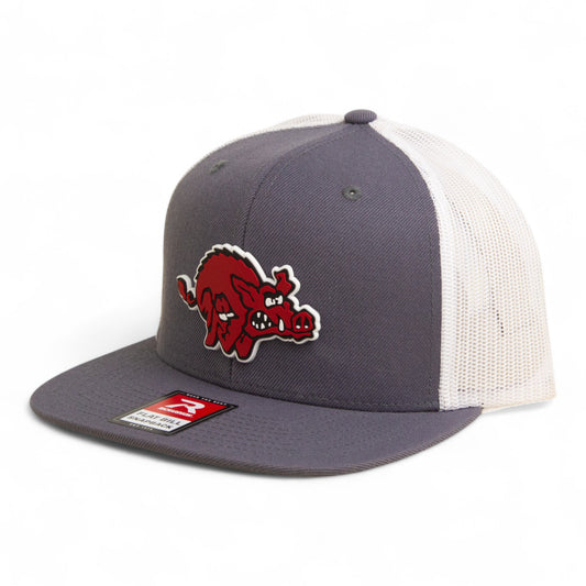 Arkansas Razorbacks 1970’s Classic 3D Wool Blend Flat Bill Hat- Charcoal/ White