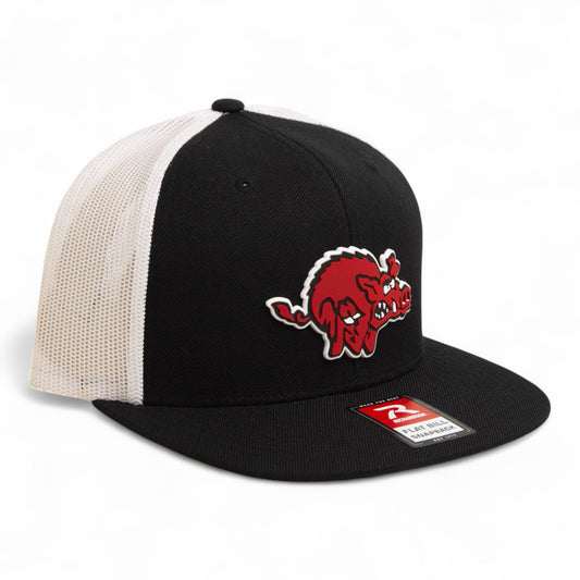 Arkansas Razorbacks 1970’s Classic 3D Wool Blend Flat Bill Hat- Black/ White