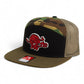Arkansas Razorbacks 1970’s Classic 3D Snapback Seven-Panel Flat Bill Trucker Hat- Black/ Loden/ Camo