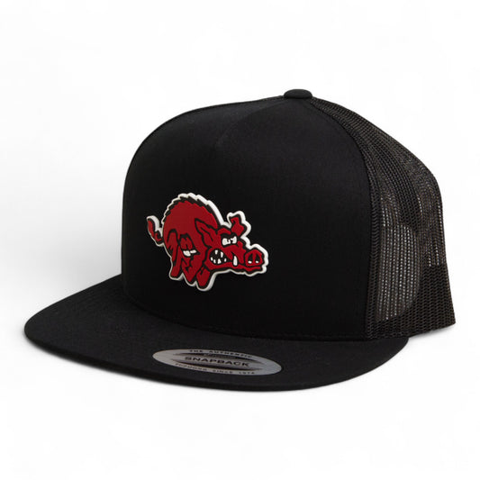 Arkansas Razorbacks 1970’s Classic 3D YP Snapback Flat Bill Trucker Hat- Black