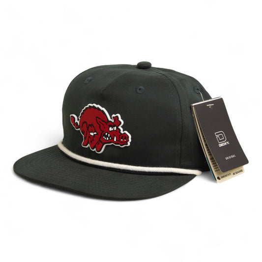 Arkansas Razorbacks 1970’s Classic 3D Classic Rope Hat- Charcoal/ White