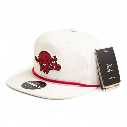 Arkansas Razorbacks 1970’s Classic 3D Classic Rope Hat- White/ Red