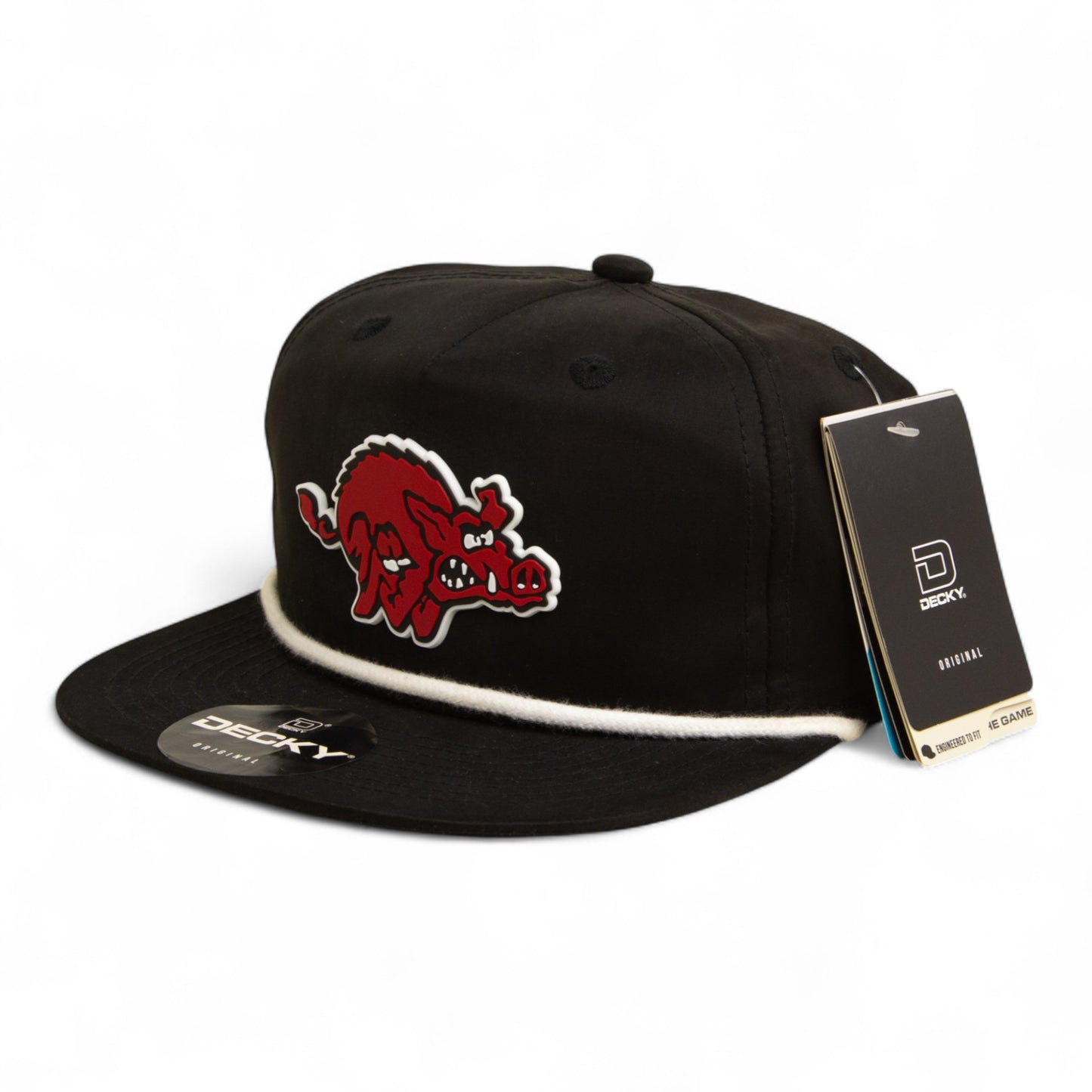 Arkansas Razorbacks 1970’s Classic 3D Classic Rope Hat- Black/ White