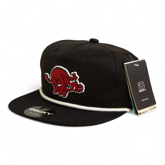 Arkansas Razorbacks 1970’s Classic 3D Classic Rope Hat- Black/ White