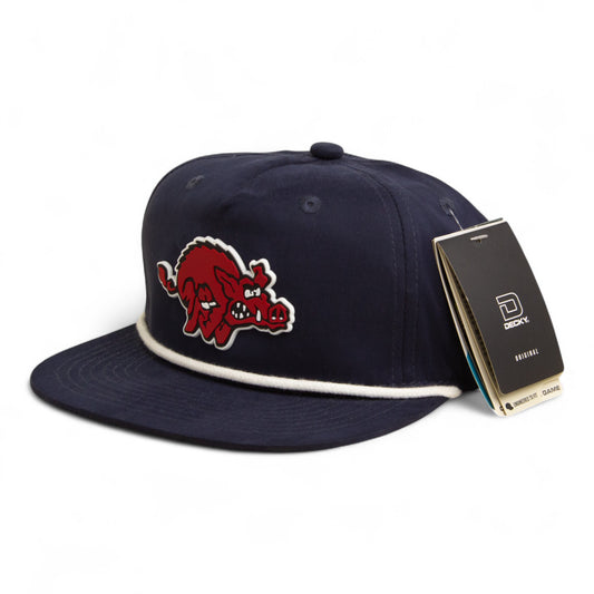 Arkansas Razorbacks 1970’s Classic 3D Classic Rope Hat- Navy/ White