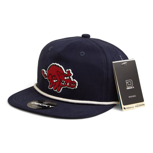 Arkansas Razorbacks 1970’s Classic 3D Perforated Rope Hat- Navy/ White