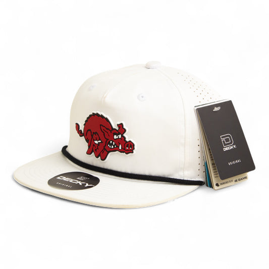 Arkansas Razorbacks 1970’s Classic 3D Perforated Rope Hat- White/ Black