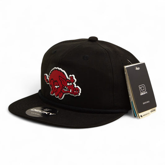 Arkansas Razorbacks 1970’s Classic 3D Perforated Rope Hat- Black