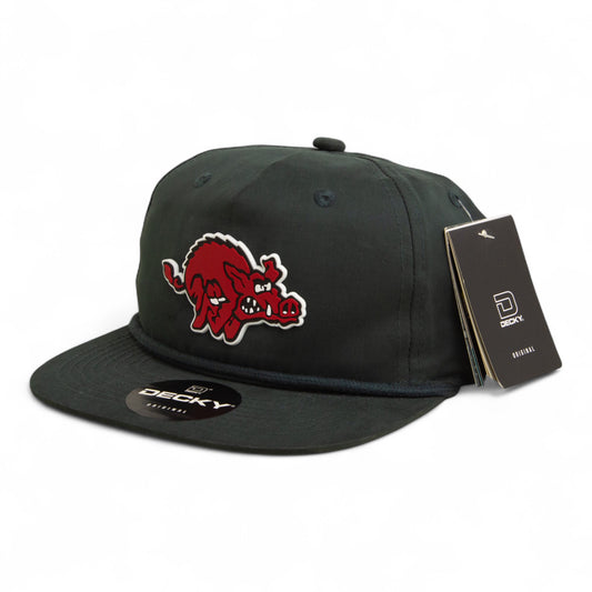 Arkansas Razorbacks 1970’s Classic 3D Classic Rope Hat- Charcoal