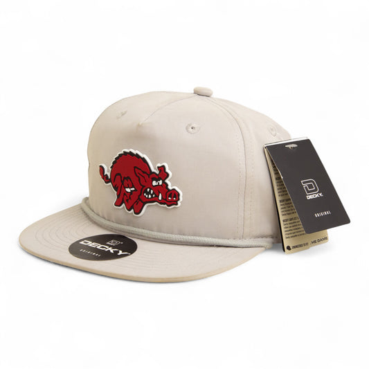 Arkansas Razorbacks 1970’s Classic 3D Classic Rope Hat- Grey