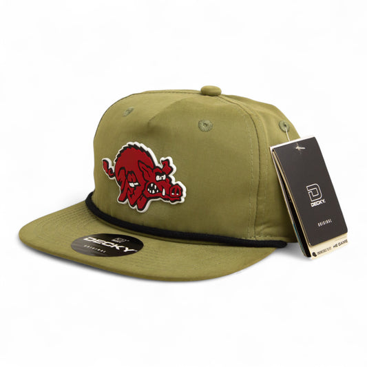 Arkansas Razorbacks 1970’s Classic 3D Classic Rope Hat- Loden/ Black