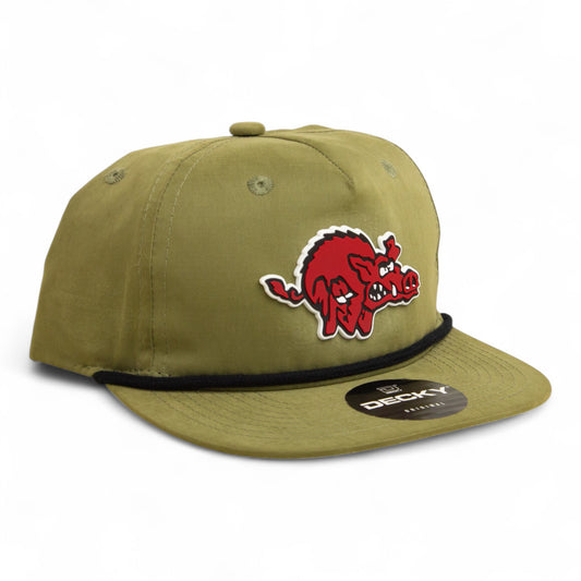 Arkansas Razorbacks 1970’s Classic 3D Classic Rope Hat- Loden/ Black