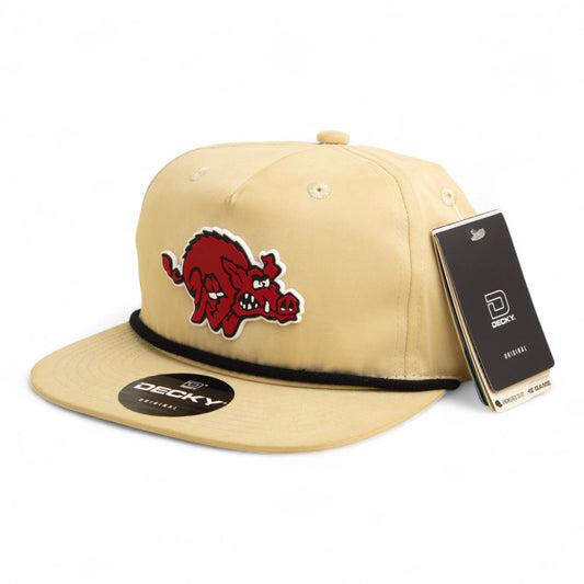 Arkansas Razorbacks 1970’s Classic 3D Classic Rope Hat- Birch/ Black