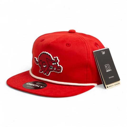 Arkansas Razorbacks 1970’s Classic 3D Classic Rope Hat- Red/ White
