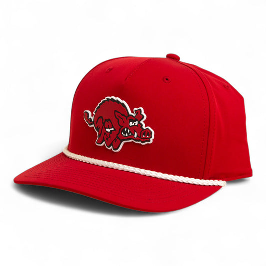 Arkansas Razorbacks 1970’s Classic 3D Five Panel Classic Rope Hat- Red/ White
