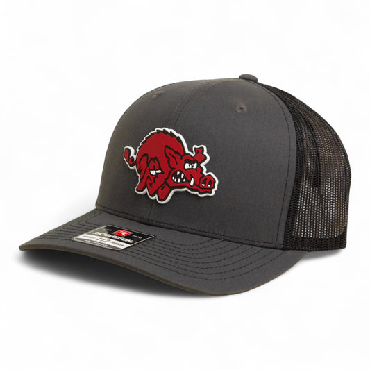 Arkansas Razorbacks 1970’s Classic 3D Snapback Trucker Hat- Charcoal/ Black