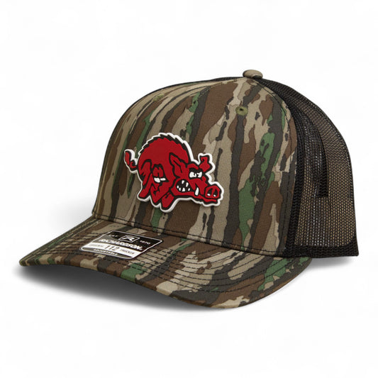 Arkansas Razorbacks 1970’s Classic 3D Snapback Trucker Hat- Realtree Original/ Black