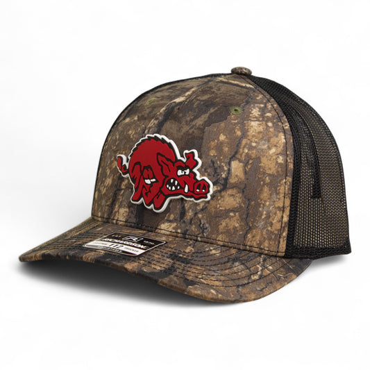 Arkansas Razorbacks 1970’s Classic 3D Snapback Trucker Hat- Realtree Timber/ Black