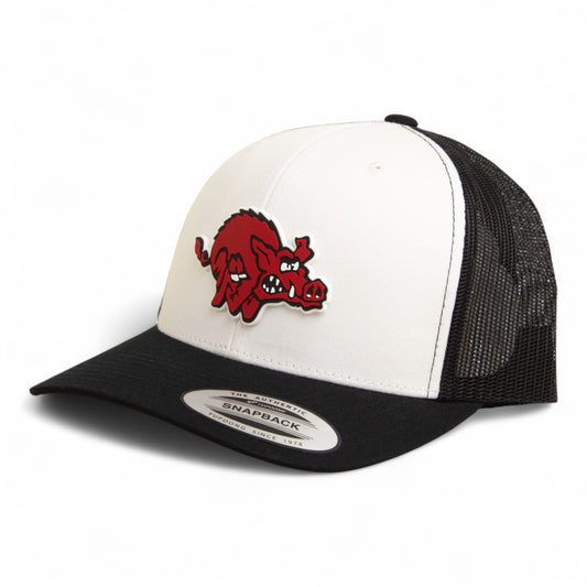 Arkansas Razorbacks 1970’s Classic 3D YP Snapback Trucker Hat- White/ Black