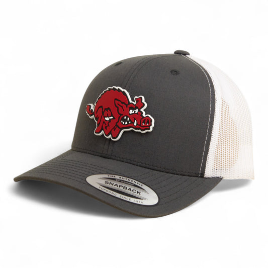 Arkansas Razorbacks 1970’s Classic 3D YP Snapback Trucker Hat- Charcoal/ White