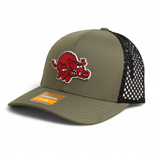 Arkansas Razorbacks 1970’s Classic 3D Snapback Tilikum Trucker Hat- Loden/ Black