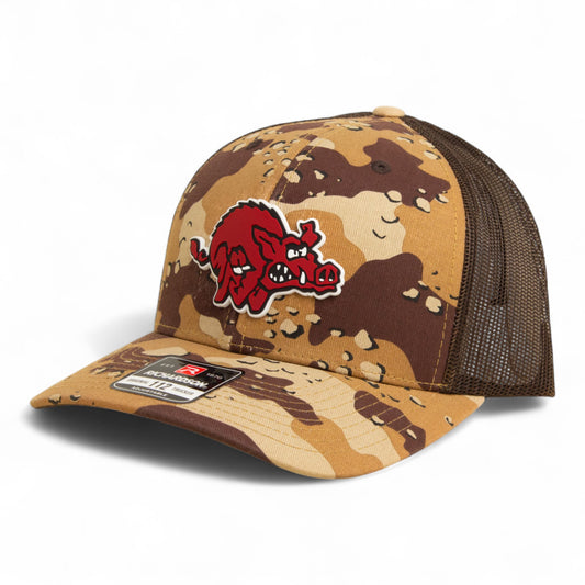 Arkansas Razorbacks 1970’s Classic 3D Snapback Trucker Hat- Desert Camo/ Brown
