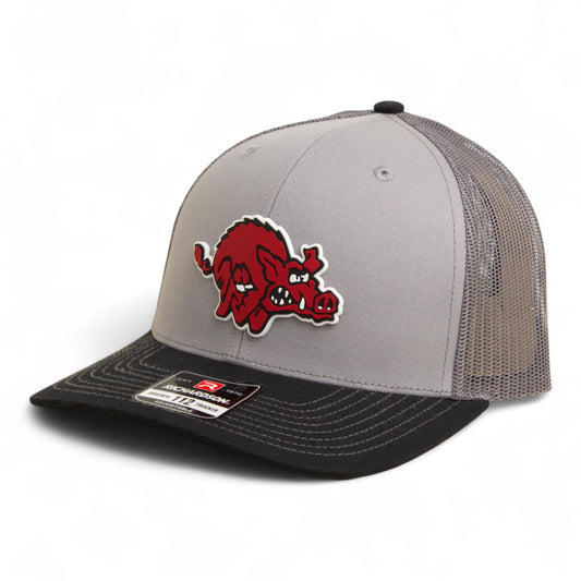 Arkansas Razorbacks 1970’s Classic 3D Snapback Trucker Hat- Grey/ Charcoal/ Black