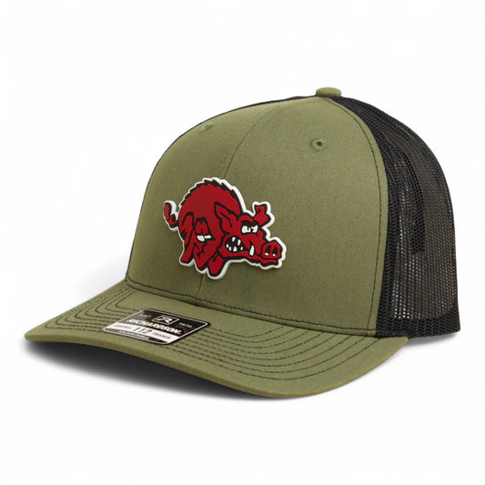 Arkansas Razorbacks 1970’s Classic 3D Snapback Trucker Hat- Loden/ Black
