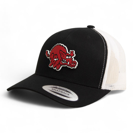 Arkansas Razorbacks 1970’s Classic 3D YP Snapback Trucker Hat- Black/ White