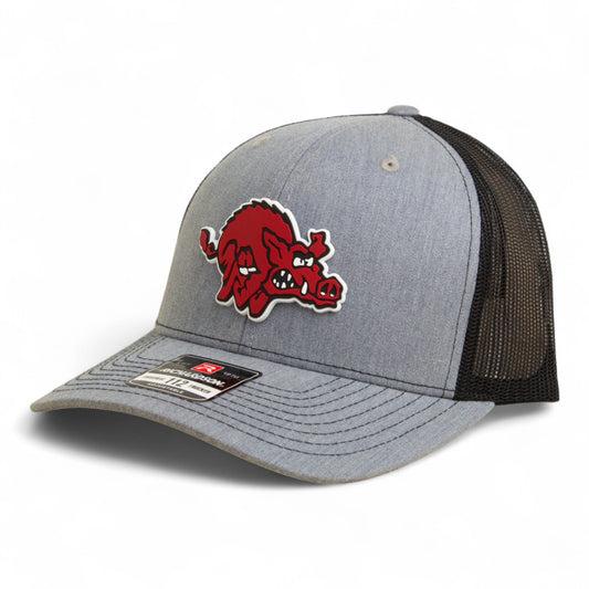 Arkansas Razorbacks 1970’s Classic 3D Snapback Trucker Hat- Heather Grey/ Black