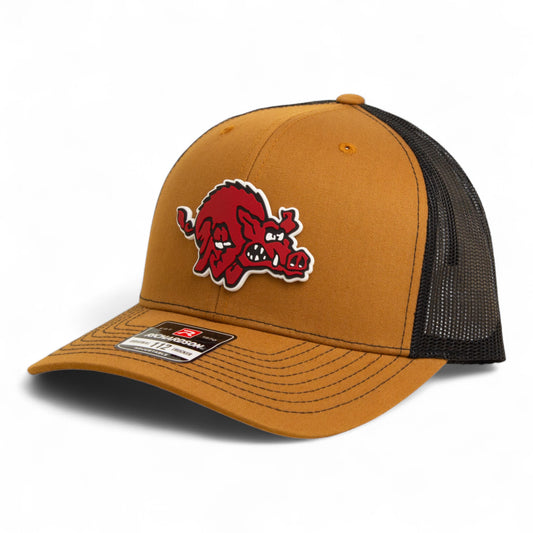 Arkansas Razorbacks 1970’s Classic 3D Snapback Trucker Hat- Caramel/ Black