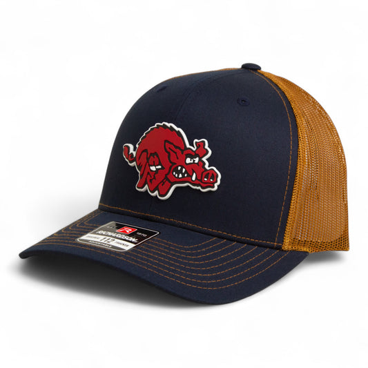 Arkansas Razorbacks 1970’s Classic 3D Snapback Trucker Hat- Navy/ Carmel
