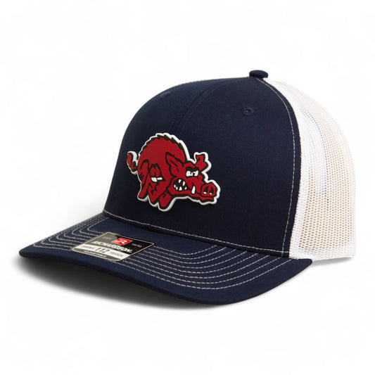 Arkansas Razorbacks 1970’s Classic 3D Snapback Trucker Hat- Navy/ White