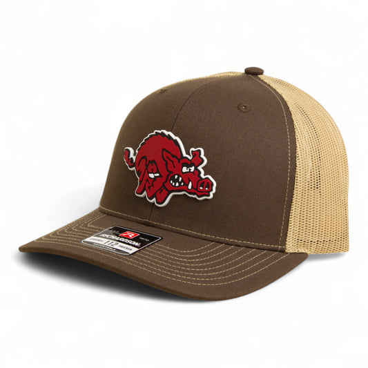 Arkansas Razorbacks 1970’s Classic 3D Snapback Trucker Hat- Brown/ Tan