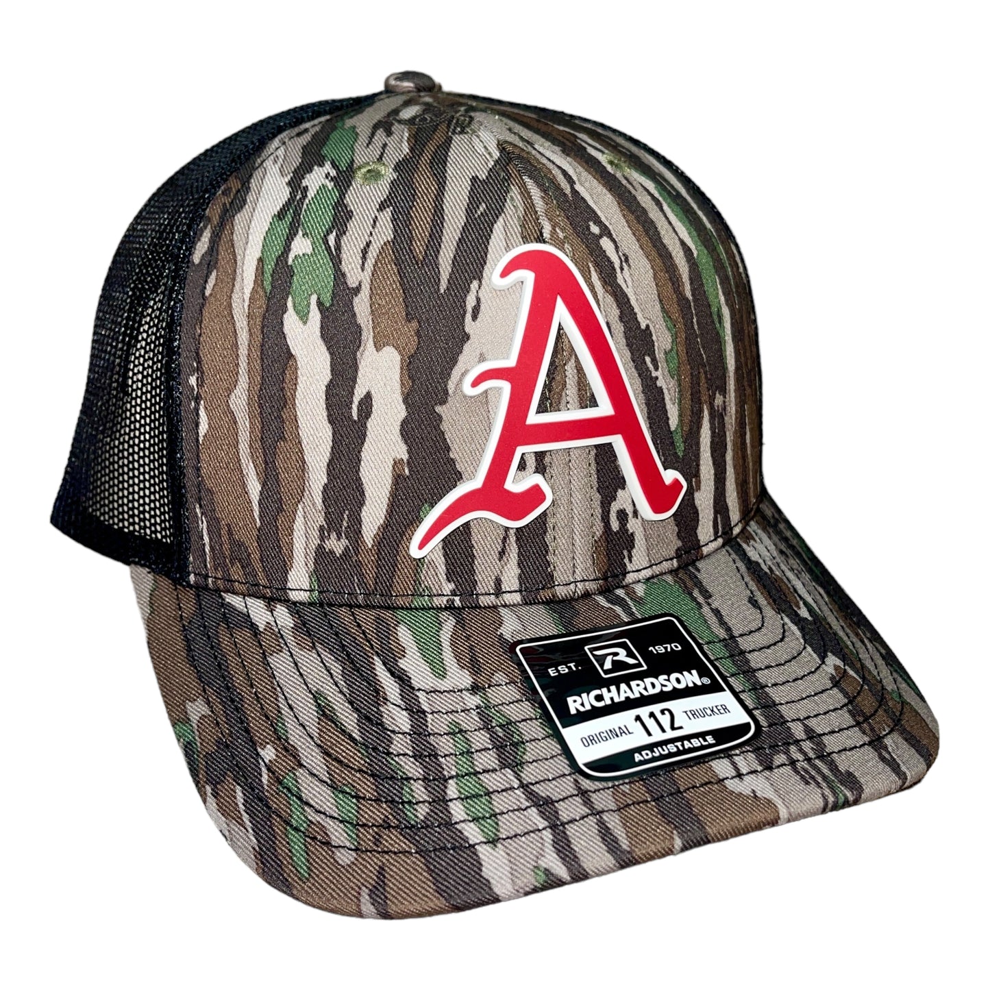 Arkansas Razorbacks Baseball A 3D Snapback Trucker Hat- Realtree Original/ Black