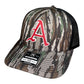 Arkansas Razorbacks Baseball A 3D Snapback Trucker Hat- Realtree Original/ Black